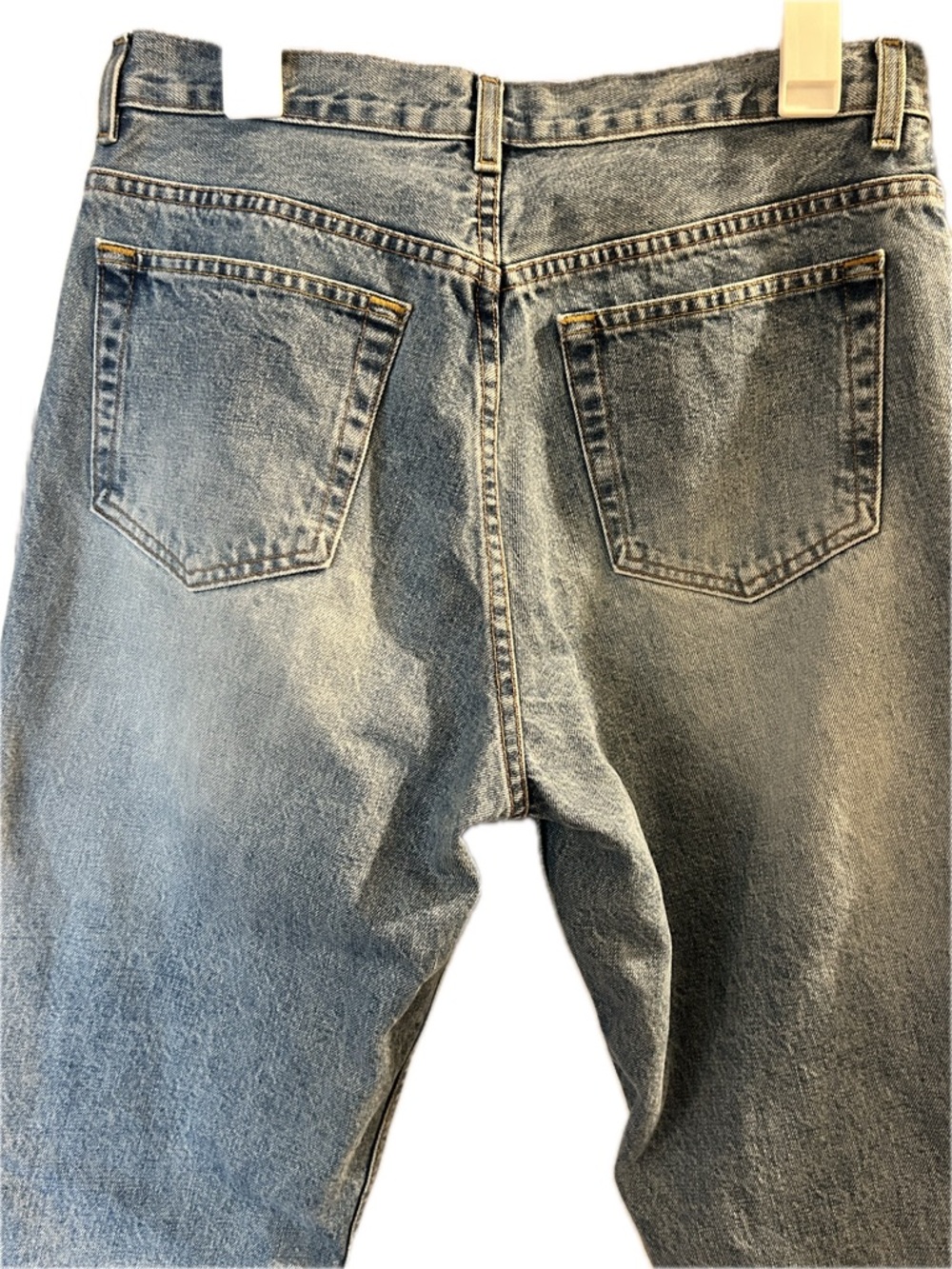 Vintage 1990s Banana Republic Light-Medium Wash Straight Jeans, Baggy Fit - Picture 14 of 16